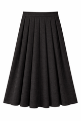 Load image into Gallery viewer, Wool Herringbone Maxi Pleated Skirt
