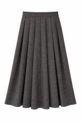 Load image into Gallery viewer, Wool Herringbone Maxi Pleated Skirt
