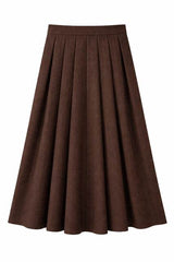 Load image into Gallery viewer, Wool Herringbone Maxi Pleated Skirt
