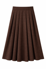 Load image into Gallery viewer, Wool Herringbone Maxi Pleated Skirt
