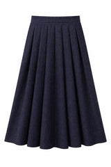 Load image into Gallery viewer, Wool Herringbone Maxi Pleated Skirt
