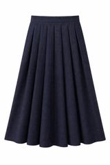 Load image into Gallery viewer, Wool Herringbone Maxi Pleated Skirt
