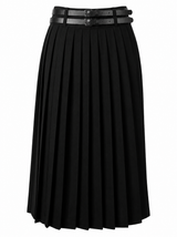 Load image into Gallery viewer, Cool Wool Pleated Double Belt Skirt

