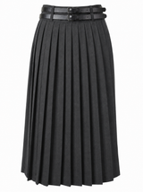 Load image into Gallery viewer, Cool Wool Pleated Double Belt Skirt
