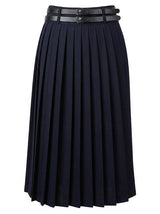 Load image into Gallery viewer, Cool Wool Pleated Double Belt Skirt
