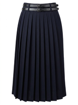 Load image into Gallery viewer, Cool Wool Pleated Double Belt Skirt
