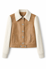 Load image into Gallery viewer, Leather Knit Bomber
