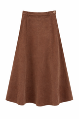 Load image into Gallery viewer, Paneled Corduroy Maxi Belt Skirt
