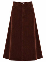 Load image into Gallery viewer, Stretch Corduroy Maxi Panel Skirt
