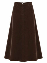 Load image into Gallery viewer, Stretch Corduroy Maxi Panel Skirt
