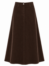 Load image into Gallery viewer, Stretch Corduroy Maxi Panel Skirt
