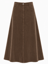 Load image into Gallery viewer, Stretch Corduroy Maxi Panel Skirt
