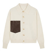 Load image into Gallery viewer, Knit Shirt With Leather Pocket
