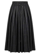 Load image into Gallery viewer, Leather Midi Paper Bag Skirt
