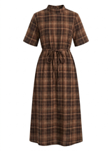 Load image into Gallery viewer, Wool Plaid Midi Dress
