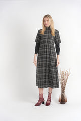 Load image into Gallery viewer, Wool Plaid Midi Dress

