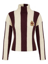 Load image into Gallery viewer, Striped Ribbed Mock Neck Sweater
