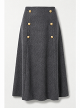 Load image into Gallery viewer, Cool Wool Double Breasted Long Skirt
