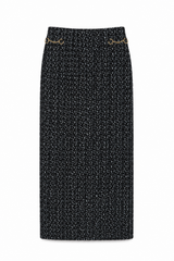 Load image into Gallery viewer, Inspired Boucle Midi Straight Skirt
