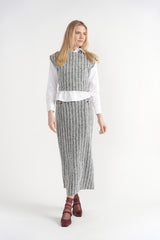 Load image into Gallery viewer, Inspired Boucle Midi Straight Skirt
