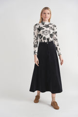 Load image into Gallery viewer, Flocked Knit Mock Neck Tee
