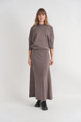 Load image into Gallery viewer, Ribbed Emblem Dolman Top
