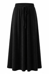 Load image into Gallery viewer, Ribbed Maxi Drawstring A Line Skirt
