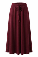 Load image into Gallery viewer, Ribbed Maxi Drawstring A Line Skirt
