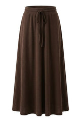Load image into Gallery viewer, Ribbed Maxi Drawstring A Line Skirt

