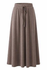 Load image into Gallery viewer, Ribbed Maxi Drawstring A Line Skirt
