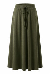 Load image into Gallery viewer, Ribbed Maxi Drawstring A Line Skirt
