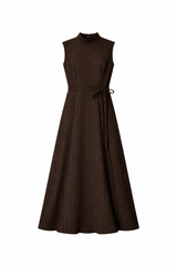 Load image into Gallery viewer, Wool Pinestripes Mock Neck Maxi Jumper
