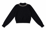 Load image into Gallery viewer, Ribbed Embellished Mock Neck Sweater
