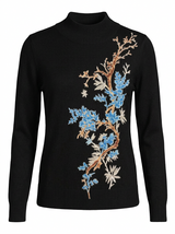 Load image into Gallery viewer, Printed Shirred Mock Neck Sweater
