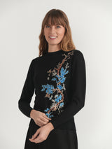Load image into Gallery viewer, Printed Shirred Mock Neck Sweater
