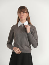 Load image into Gallery viewer, Sweater With Shirt Collar
