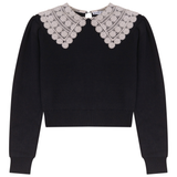Load image into Gallery viewer, Ribbed Sweater With Crochet Collar
