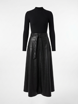 Load image into Gallery viewer, Midi Leather Sweater Dress
