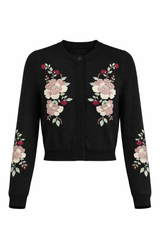 Load image into Gallery viewer, Embroidered Knit Cropped Cardigan
