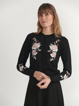 Load image into Gallery viewer, Embroidered Knit Cropped Cardigan

