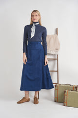 Load image into Gallery viewer, Suede Maxi Shaped Ulla Skirt

