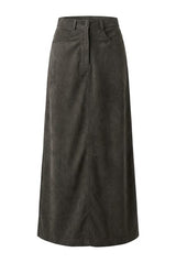Load image into Gallery viewer, Suede Maxi Fly Front Ulla Skirt
