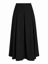 Load image into Gallery viewer, Cool Wool Pin Striped Pleated Midi Skirt
