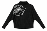 Load image into Gallery viewer, Floral Applique Pin Tuck Sweater
