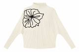 Load image into Gallery viewer, Floral Applique Pin Tuck Sweater

