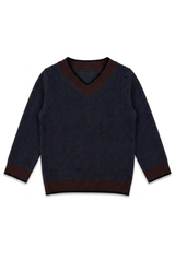 Load image into Gallery viewer, Jacquard Knit V Neck Sweater
