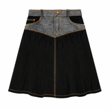 Load image into Gallery viewer, Two-Tone Denim Mini Skirt
