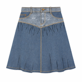 Load image into Gallery viewer, Two-Tone Denim Mini Skirt
