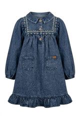 Load image into Gallery viewer, Denim Embroidered Dress
