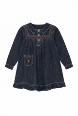 Load image into Gallery viewer, Denim Embroidered Dress
